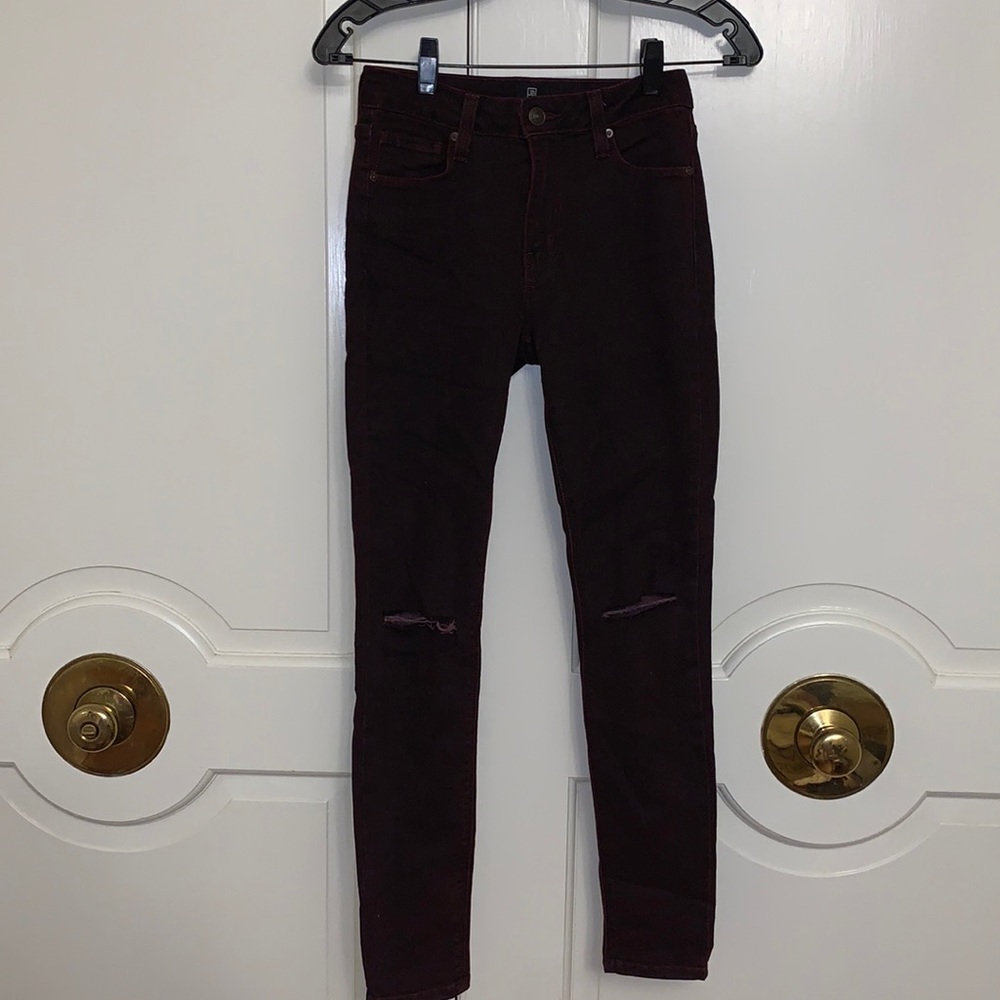 Maroon high waisted jeans size 26